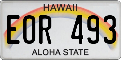 HI license plate EOR493