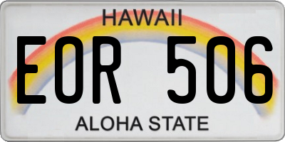 HI license plate EOR506