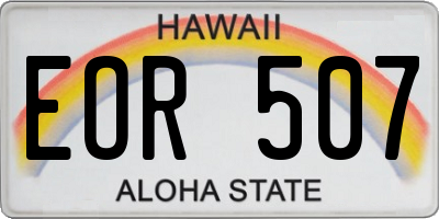 HI license plate EOR507