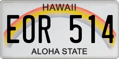 HI license plate EOR514