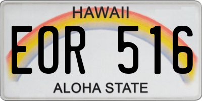 HI license plate EOR516