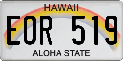 HI license plate EOR519