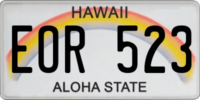 HI license plate EOR523