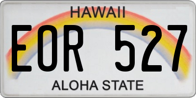 HI license plate EOR527