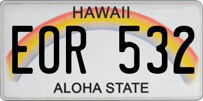 HI license plate EOR532