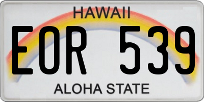 HI license plate EOR539