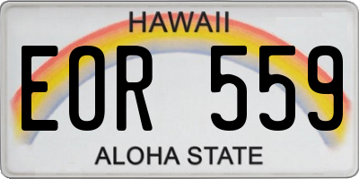 HI license plate EOR559