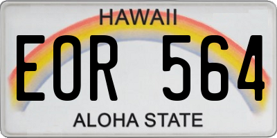 HI license plate EOR564