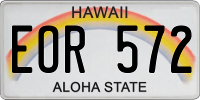 HI license plate EOR572