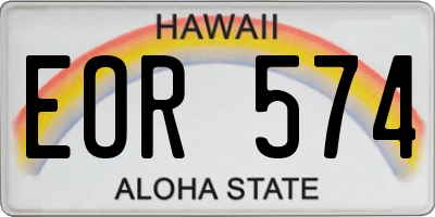 HI license plate EOR574