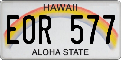 HI license plate EOR577