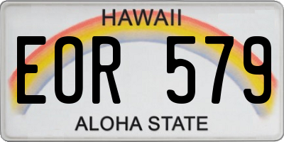HI license plate EOR579