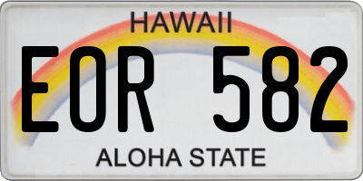 HI license plate EOR582