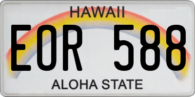 HI license plate EOR588