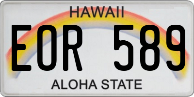 HI license plate EOR589