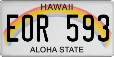 HI license plate EOR593