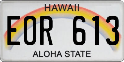 HI license plate EOR613