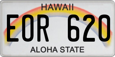 HI license plate EOR620