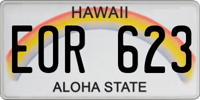 HI license plate EOR623