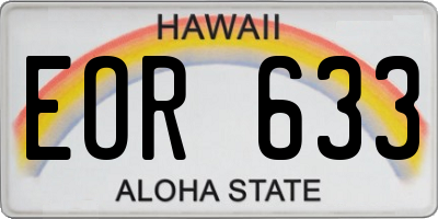 HI license plate EOR633