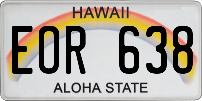HI license plate EOR638