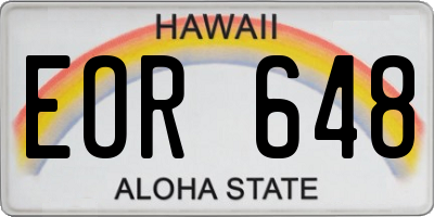 HI license plate EOR648