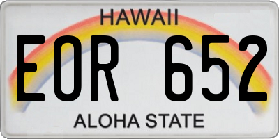 HI license plate EOR652
