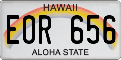 HI license plate EOR656