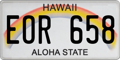 HI license plate EOR658