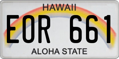 HI license plate EOR661