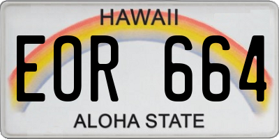 HI license plate EOR664