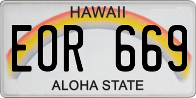 HI license plate EOR669
