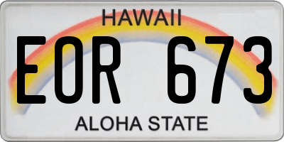 HI license plate EOR673