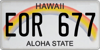 HI license plate EOR677