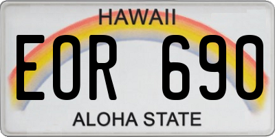 HI license plate EOR690