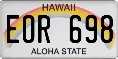 HI license plate EOR698