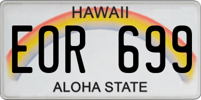 HI license plate EOR699