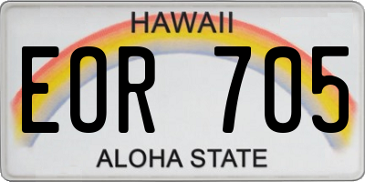 HI license plate EOR705