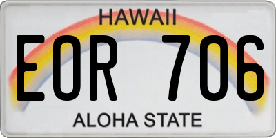 HI license plate EOR706
