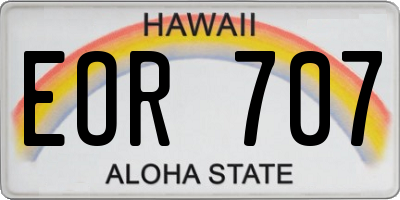 HI license plate EOR707