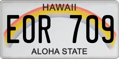 HI license plate EOR709