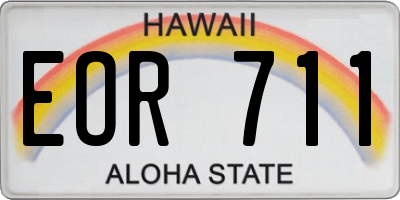 HI license plate EOR711