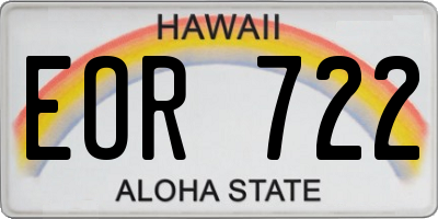 HI license plate EOR722