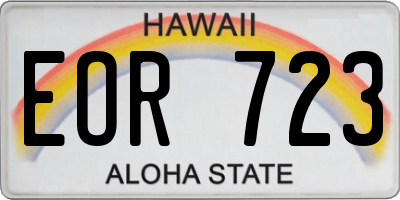 HI license plate EOR723