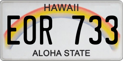 HI license plate EOR733