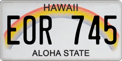 HI license plate EOR745