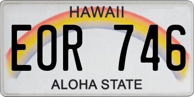 HI license plate EOR746