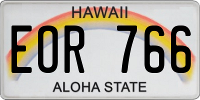 HI license plate EOR766