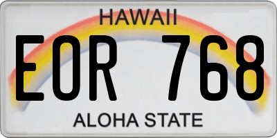 HI license plate EOR768