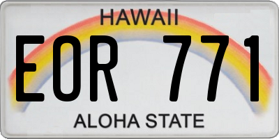 HI license plate EOR771